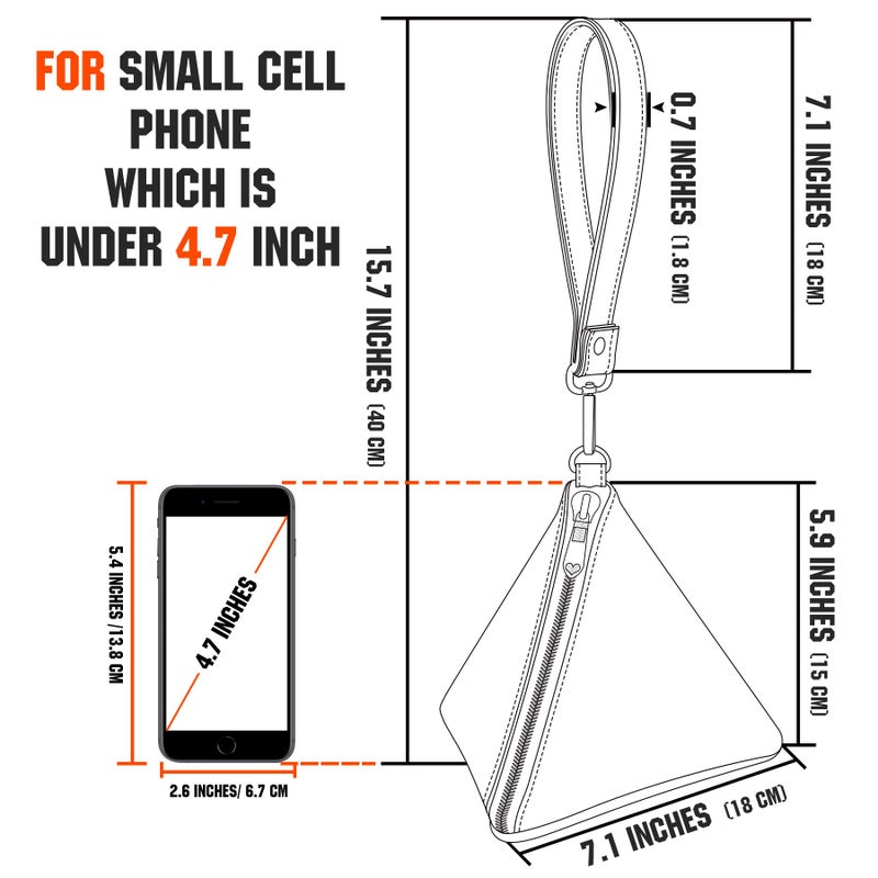 PG6 Women Synthetic Leather Clutch Wallet Triangle Wristlet Purse with Wrist Strap - Image 2